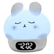 Despertador Cartoon Rabbit Silicone com luz noturna LED