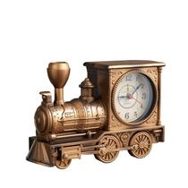 Despertador com acabamento em latão retrô em forma de motor de trem vintage