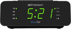 Despertador com rádio AM/FM, dimmer, temporizador de sono e display LED de .9 - Emerson Radio