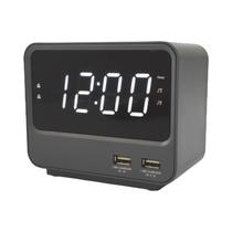 Despertador De Canto De Cama iTOMA A23 Com Duas Portas USB, Brilho Ajustável, Rádio FM, Temporizador