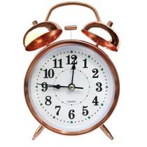 Despertador de metal dourado galvanizado de 4 polegadas com luz noturna Despertador de metal dourado galvanizado de 4 polegadas com luz noturna