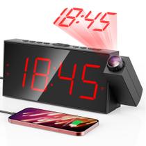 Despertador de projeção Mesqool, projetor giratório de 180