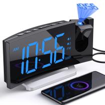 Despertador de projeção Uptimus com rádio FM e porta USB