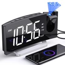 Despertador de projeção Uptimus com rádio FM e porta USB