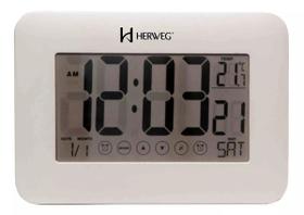 Despertador Digital Branco Digital Touch Herweg 2983