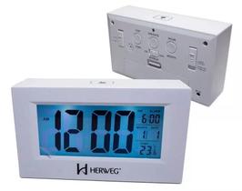 Despertador Digital Branco Herweg 2972