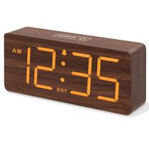 Despertador Digital de Madeira DreamSky com Números Grandes