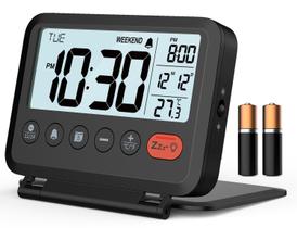 Despertador digital de viagem MeesMeek 6201 com display LCD