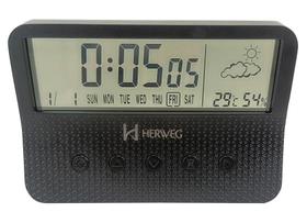 Despertador Digital Importado Preto Herweg 2986