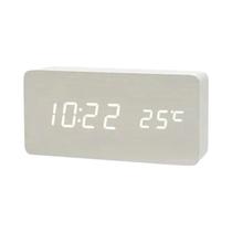 Despertador Digital LED De Madeira Com Display De Temperatura Para Decorações De Mesa De Escritório