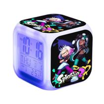 Despertador digital LED Splatoon em forma quadrada 8x8x8cm Despertador digital LED Splatoon em forma quadrada 8x8x8cm