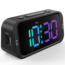 Despertador digital Odokee RGB com carregador USB regulável Despertador digital Odokee RGB com carregador USB regulável