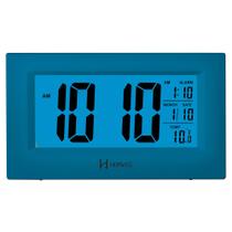 Despertador Digital Quartzo Herweg 2972 069 Azul Metálico