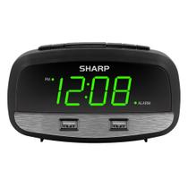 Despertador digital Sharp com duas portas USB FastCharge