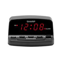 Despertador Digital Sharp com Teclado - Bateria Reserva e Display LED Vermelho