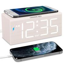 Despertador DreamSky Wooden com carregador sem fio 18W