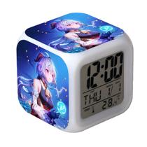 Despertador Genshins Impacts Anime Digital LED com termômetro