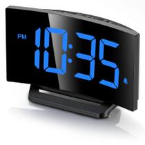 Despertador GOLOZA Digital com design curvo, display LED azul