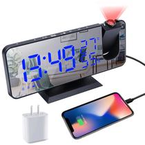 Despertador Hanaix Projection com rádio, carregador USB e monitor Despertador Hanaix Projection com rádio, carregador USB e monitor