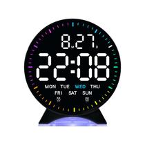 Despertador LED com design moderno digital com display colorido