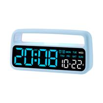 Despertador LED digital com display multifuncional Blue Li Despertador LED digital com display multifuncional Blue Li