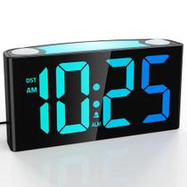 Despertador LED digital Mesqool com dígitos RGB e luz noturna