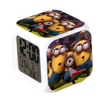 Despertador LED Minions Glowing Cube - 7 Cores