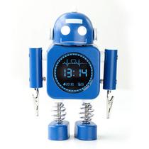 Despertador LED Smart Robot para crianças azul com luz de despertar Despertador LED Smart Robot para crianças azul com luz de despertar