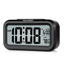 Despertador Peakeep Night Light Digital com temperatura preta