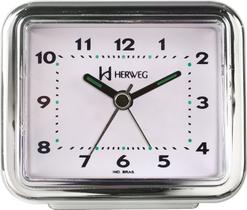 Despertador Quartz Cromado Liso Metalizado 2642