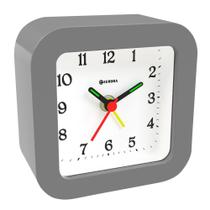 Despertador Quartz Eurora Ref: 2697-024 Cinza Retangular