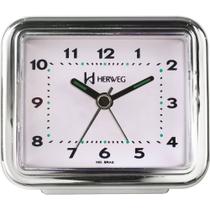 Despertador Quartz Herweg Ref: 2642-028 Prateado Retangular