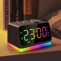 Despertador, rádio FM digital JALL, quarto, luz noturna de 8 cores