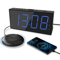 Despertador Roxicosly Super Loud com agitador de cama e carregador USB Despertador Roxicosly Super Loud com agitador de cama e carregador USB