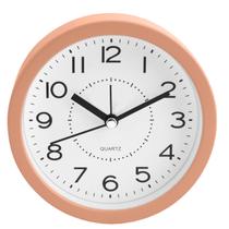 Despertador Silent Quartz com design minimalista redondo laranja Despertador Silent Quartz com design minimalista redondo laranja