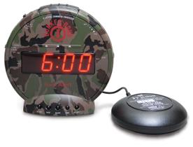Despertador Sonic Bomb Dual com camuflagem Bed Shaker