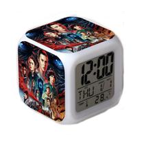 Despertador Strangers Anime Digital LED com temperatura