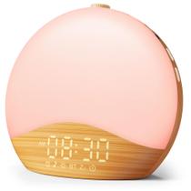 Despertador Sunrise Ecozy Wood Grain com som de ruído branco Despertador Sunrise Ecozy Wood Grain com som de ruído branco