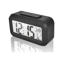 Despertador: tela LED, data, temperatura, alarme preto Despertador: tela LED, data, temperatura, alarme preto