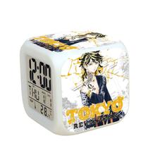 Despertador Tokyo Anime LED digital colorido com temperatura