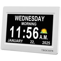 Despertador TROCOTN Dementia com calendário e DST automático de 7 polegadas Despertador TROCOTN Dementia com calendário e DST automático de 7 polegadas