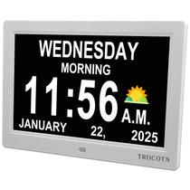 Despertador TROCOTN Dementia com calendário para idosos de 10 polegadas Despertador TROCOTN Dementia com calendário para idosos de 10 polegadas
