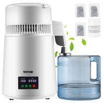 Destilador de água VEVOR 4L 0,3L/H 750W 0-99H Timing 304SS Branco