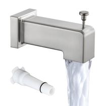 Desviador de bico de banheira YASINU Slip On Square Design em níquel escovado