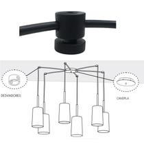 Desviador De Cabos Metal Preto Para Pendente Lustre Luminaria