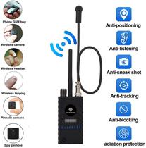 Detector anti spy, detector de insetos, detector de posicionamento de sinal GPS automático detector de câmeras ocultas detectores de câmera para localizador de detector de câmeras de áudio sem fio (preto)