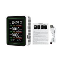 Detector De Ar 5 Em 1 De Tela Grande Com Formaldeído TVOC Temperatura Umidade Sensor De CO2 30 Horas