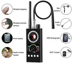 Detector de Câmeras Espiãs Multifuncional - Anti-Spy com Rastreador de Câmeras Ocultas (Preto)