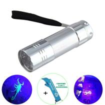 Detector de Dinheiro Falso Escorpião 9 LEDs UV Prata + Chaveiro CBRN18673