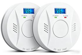 Detector de fumaça e monóxido de carbono Linsoal Battery, pacote com 2 Detector de fumaça e monóxido de carbono Linsoal Battery, pacote com 2